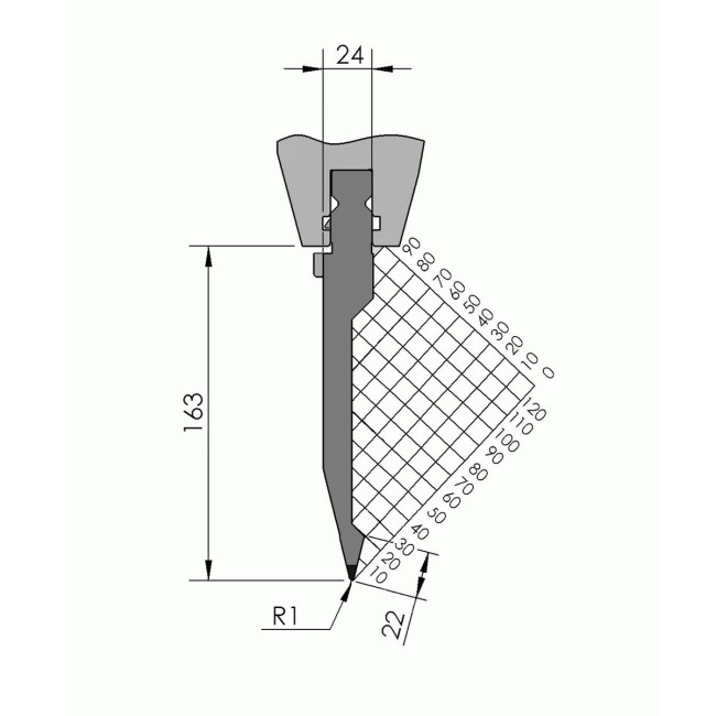 Poinçon type Wila BIU-21 Lg 200