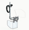 Protecteur avec support d'ancrage latéral, pour perceuses et machines similaires - avec écran à ouverture verticale Bouclier L 200 H 140 mm.  - avec micro-interrupteur de sécurité