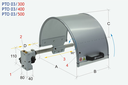 Protecteur de sécurité pour mandrin de tour - avec bouclier monolithique en matériau composite Bouclier Ø 500 H 240 mm.  - avec micro-interrupteur de sécurité