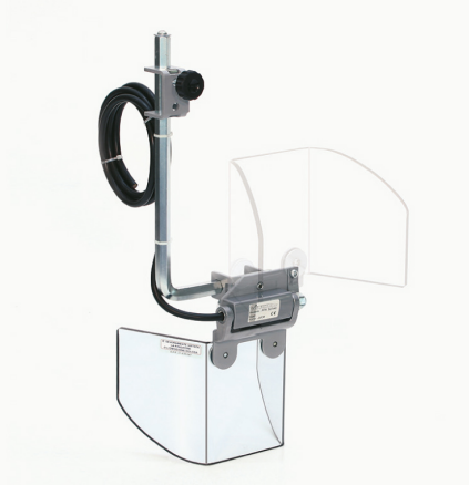 [2NMPER_PTR11/140] Protecteur avec support d'ancrage latéral, pour perceuses et machines similaires - avec écran à ouverture verticale Bouclier L 200 H 140 mm.  - avec micro-interrupteur de sécurité